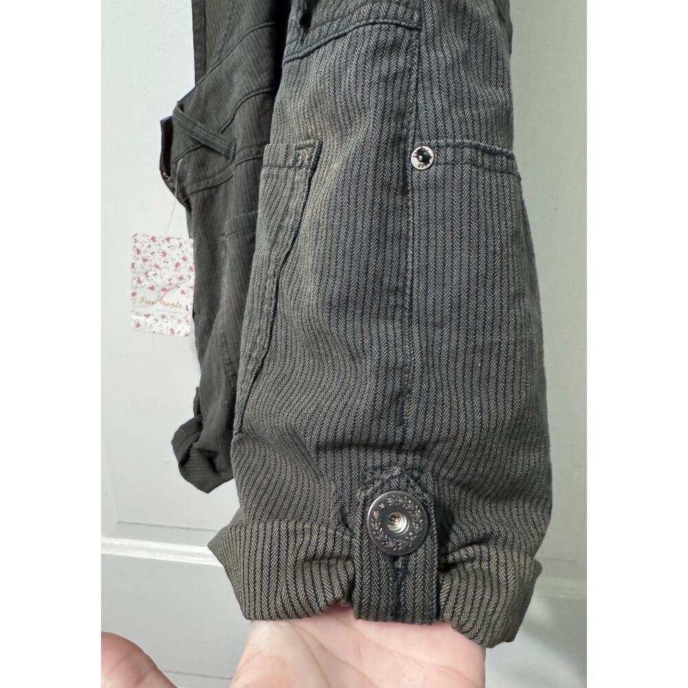 NWT Free People Charcoal Cotton Overall Shorts Size 6 - Picture 6 of 10